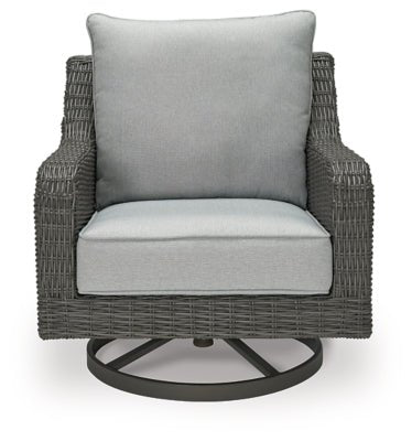Elite Park Outdoor Swivel Lounge with Cushion - Gray Swivel Chair modern furniture Contempo Furniture