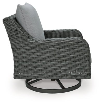 Elite Park Outdoor Swivel Lounge with Cushion - Gray Swivel Chair modern furniture Contempo Furniture