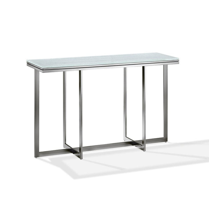 Eliza Media Console Table in Ultra White Console Table modern furniture Contempo Furniture