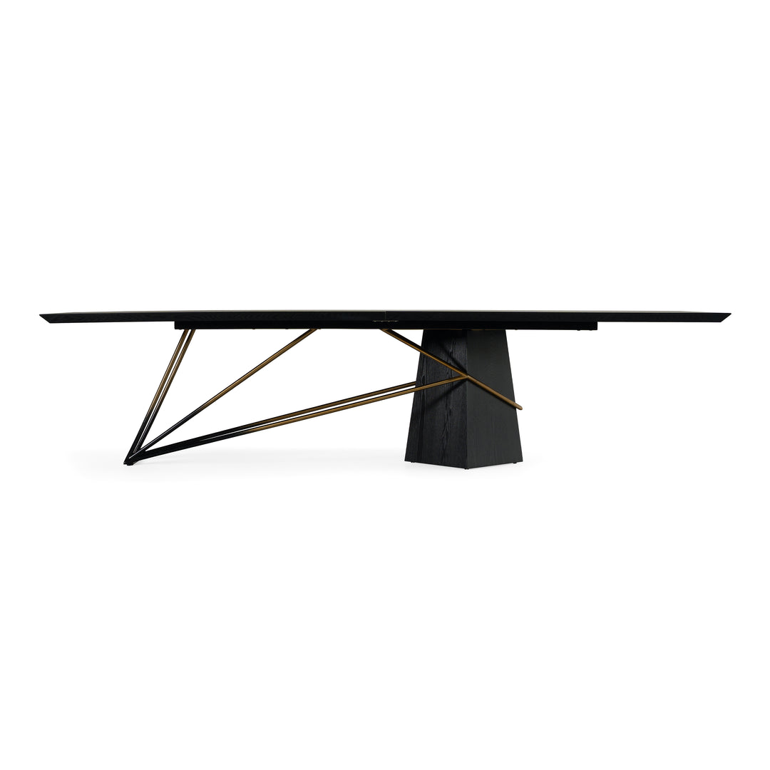 Elkhorn - Glam Black Ash  Stainless Steel 126" Dining Table