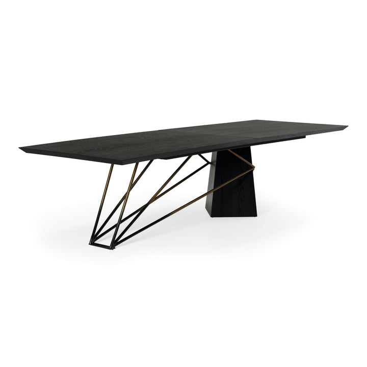 Elkhorn - Glam Black Ash + Stainless Steel 126" Dining Table