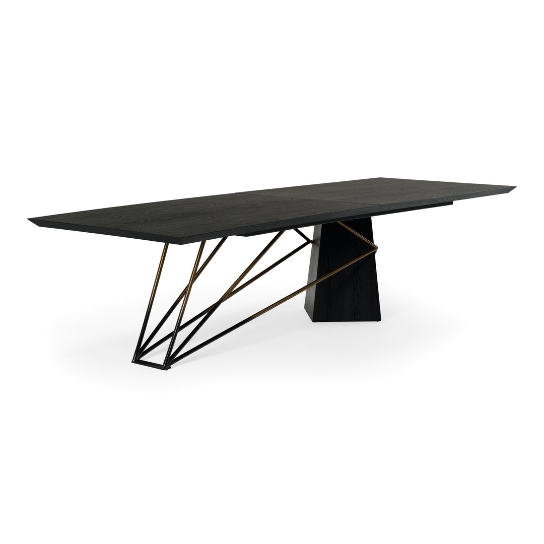 Elkhorn - Glam Black Ash + Stainless Steel 126" Dining Table