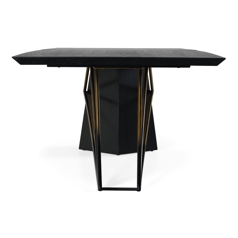 Elkhorn - Glam Black Ash + Stainless Steel 126" Dining Table - View 3