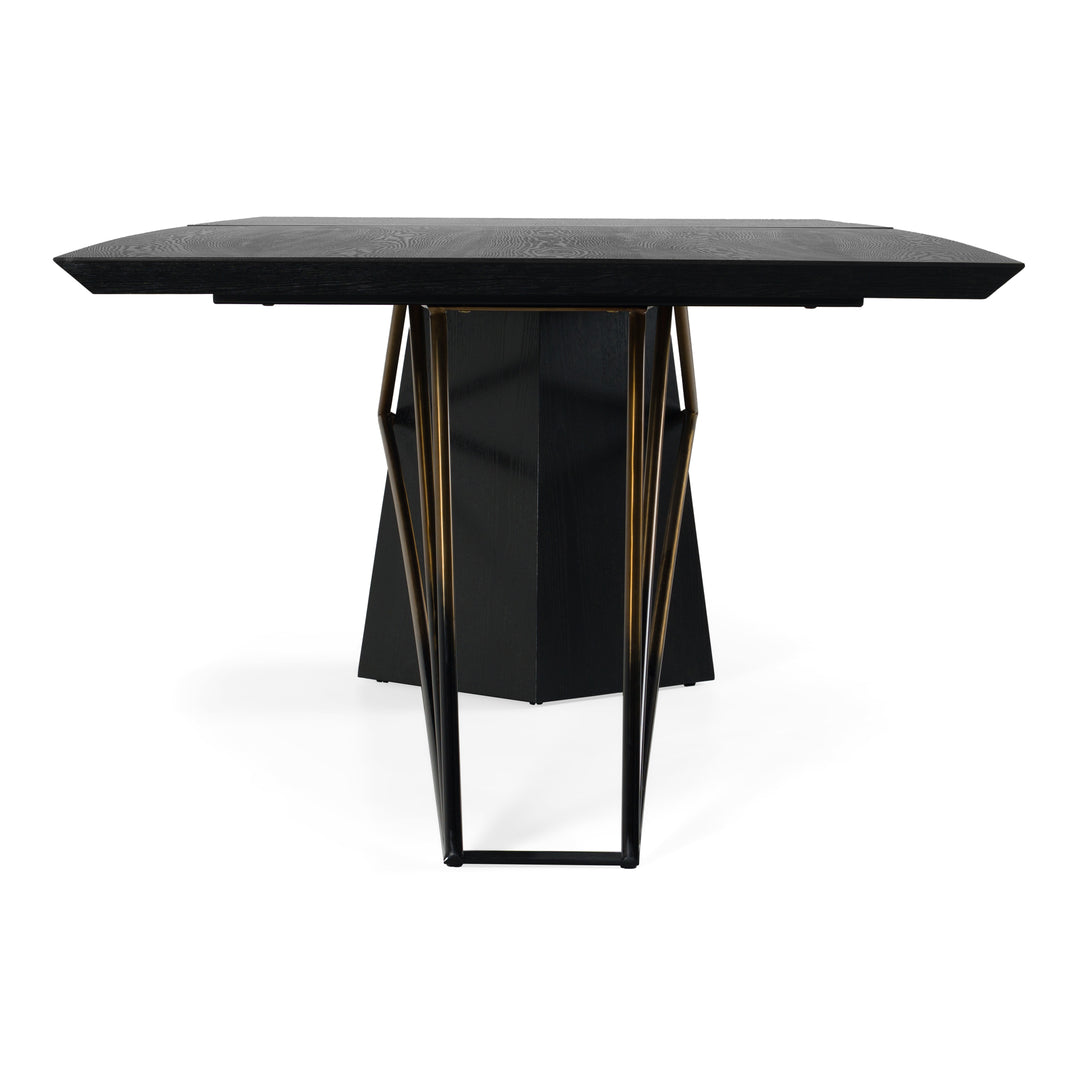 Elkhorn - Glam Black Ash + Stainless Steel 126" Dining Table