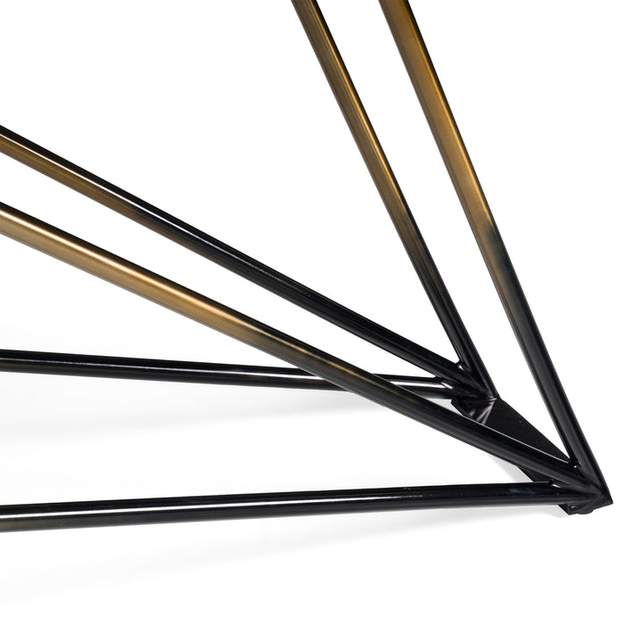 Elkhorn - Glam Black Ash + Stainless Steel 126" Dining Table
