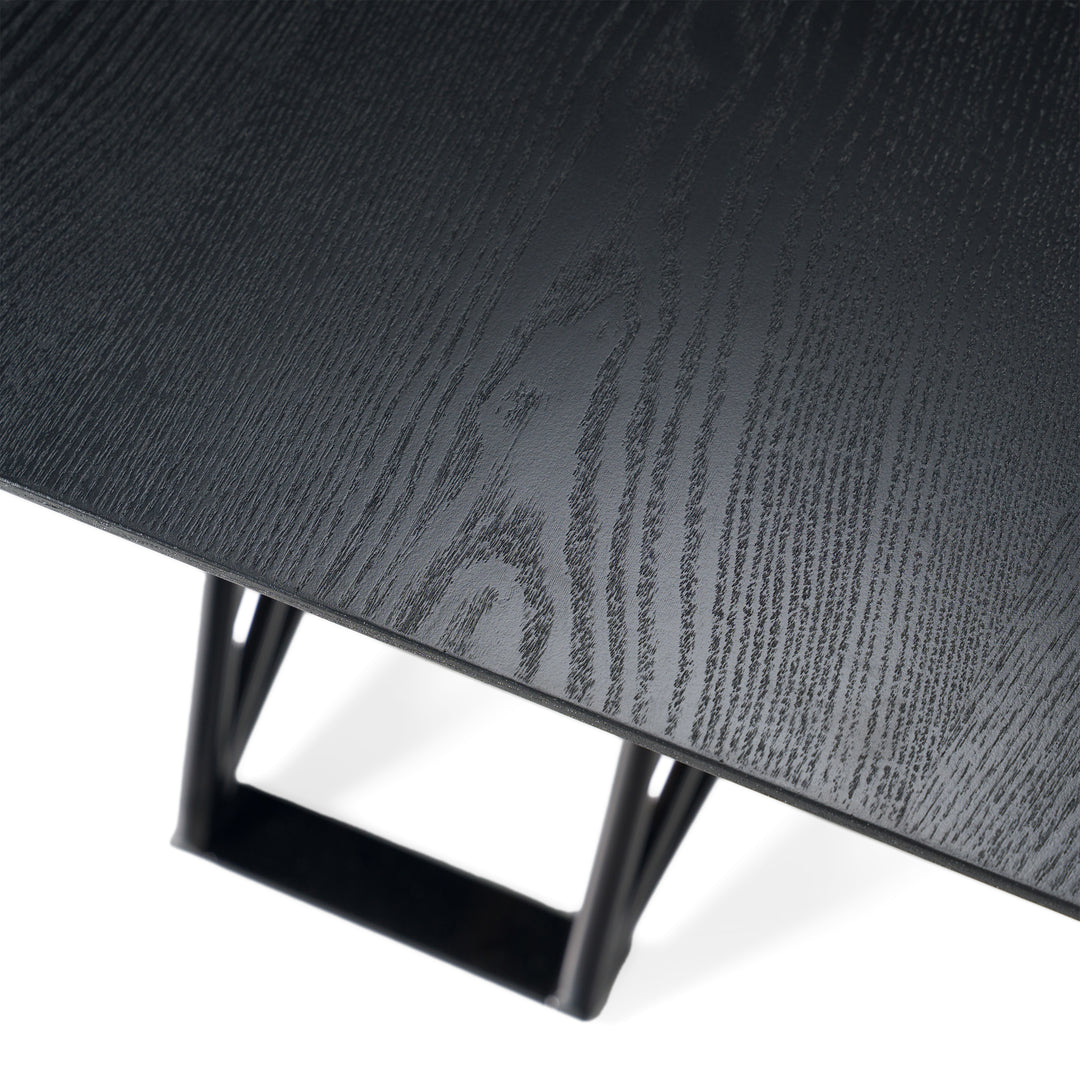 Elkhorn - Glam Black Ash + Stainless Steel 126" Dining Table