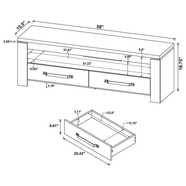 Elkton - 2 - Drawer Engineered Wood TV Stand - Mango TV Stand modern furniture Contempo Furniture