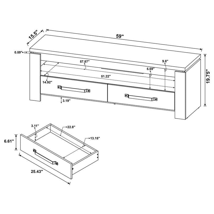 Elkton - 2 - Drawer Engineered Wood TV Stand - Mango TV Stand modern furniture Contempo Furniture