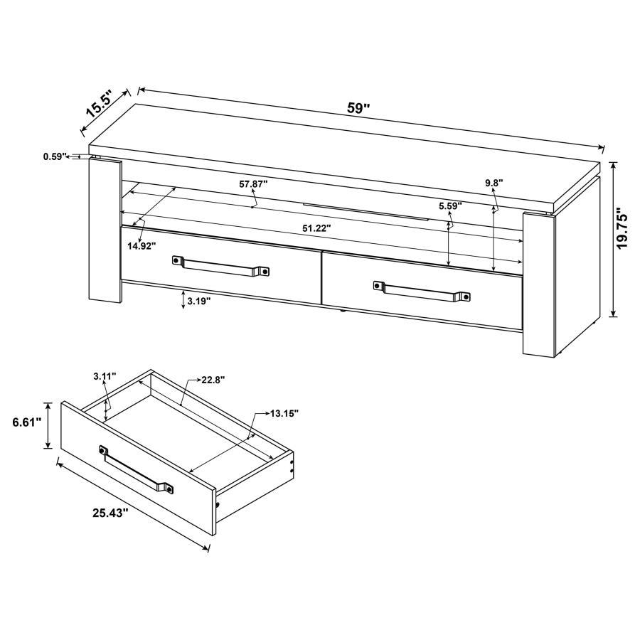 Elkton - 2 - Drawer Engineered Wood TV Stand - Mango TV Stand modern furniture Contempo Furniture