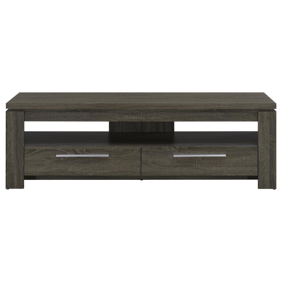 Elkton - 2 - Drawer Engineered Wood TV Stand - Weathered Gray TV Stand modern furniture Contempo Furniture