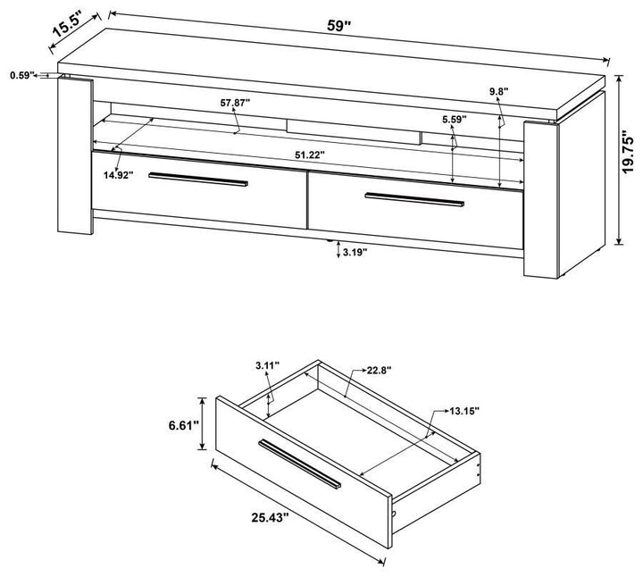Elkton - 2 - Drawer Engineered Wood TV Stand - Weathered Gray TV Stand modern furniture Contempo Furniture