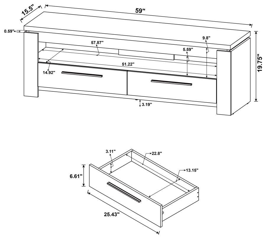 Elkton - 2 - Drawer Engineered Wood TV Stand - Weathered Gray TV Stand modern furniture Contempo Furniture