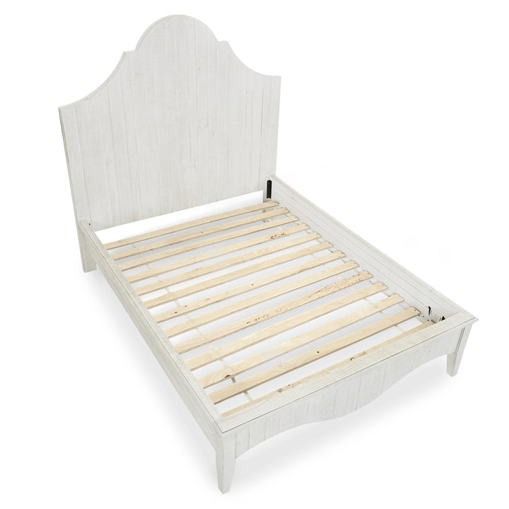 Ella Solid Wood Scroll Bed in White Wash Bed modern furniture Contempo Furniture