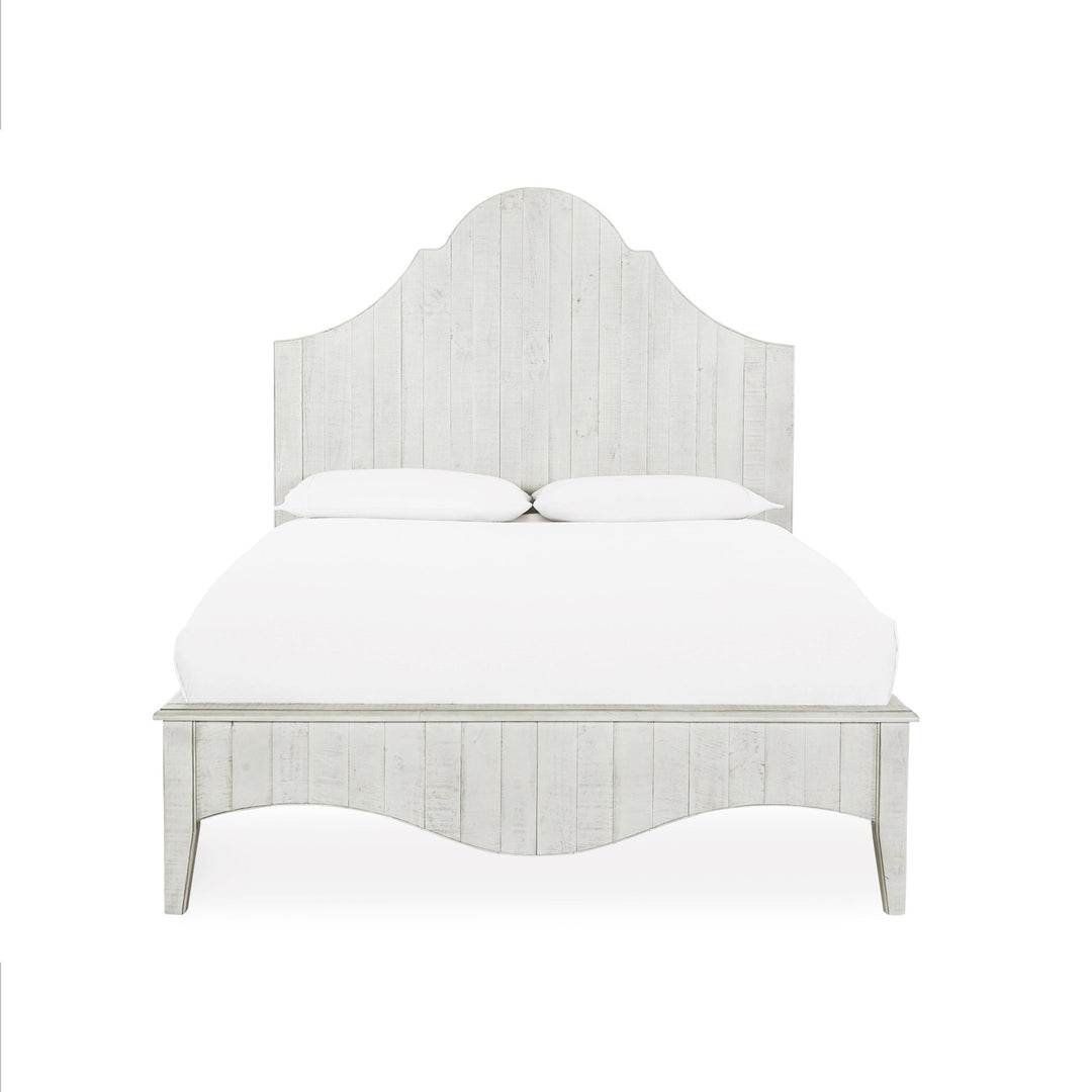 Ella Solid Wood Scroll Bed in White Wash Bed modern furniture Contempo Furniture