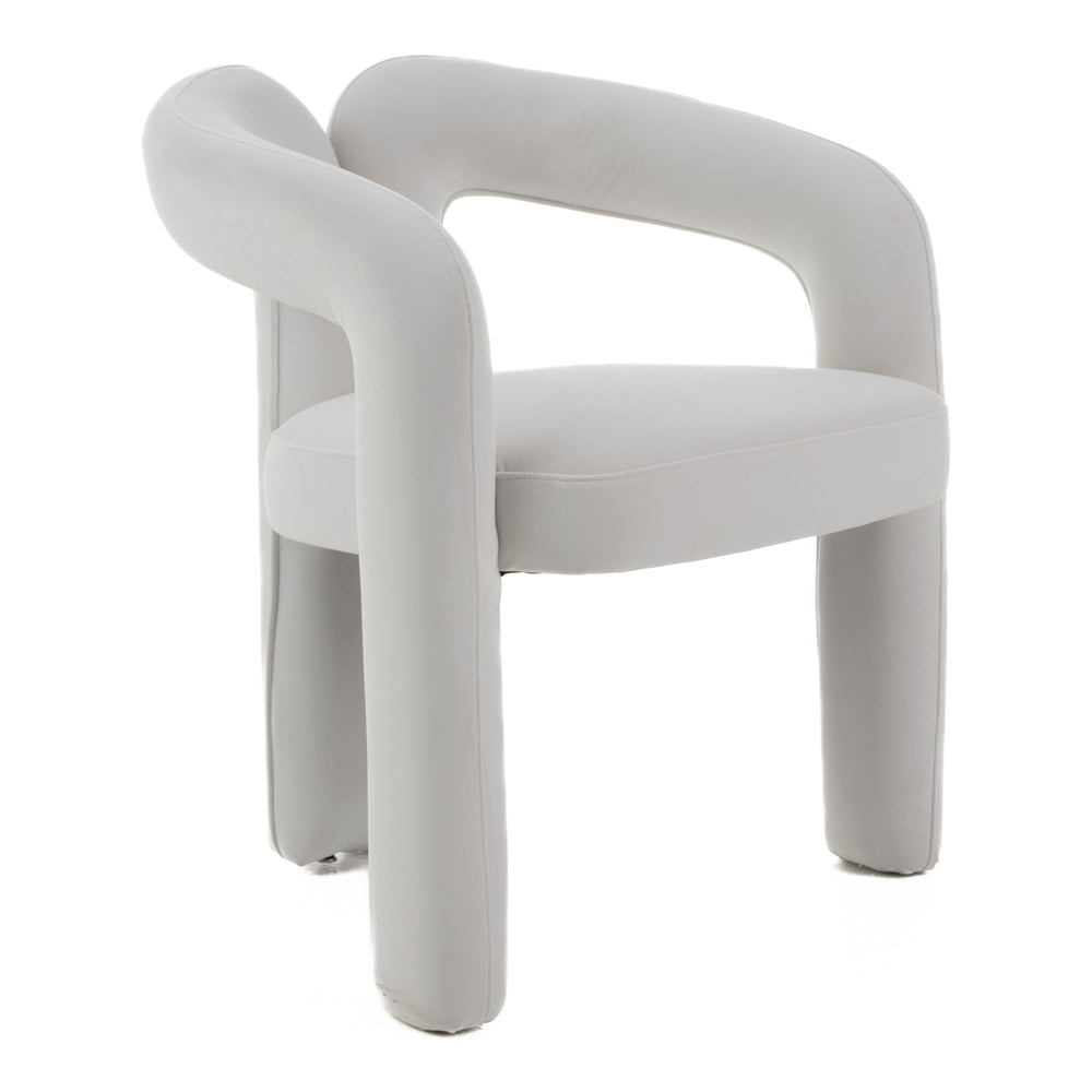 Ellen - Glam White Velvet Dining Chair - View 13