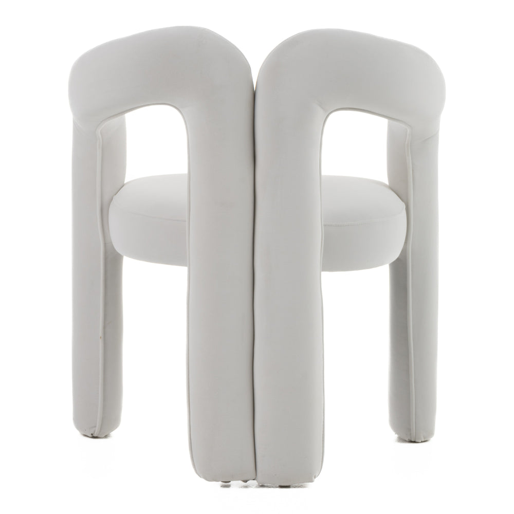 Ellen - Glam White Velvet Dining Chair - View 14
