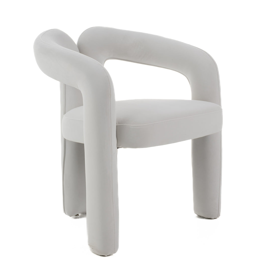 Ellen  Glam White Velvet Dining Chair
