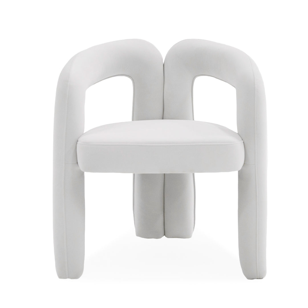Ellen  Glam White Velvet Dining Chair