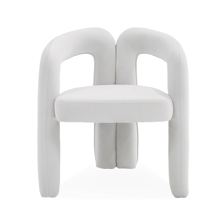 Ellen  Glam White Velvet Dining Chair
