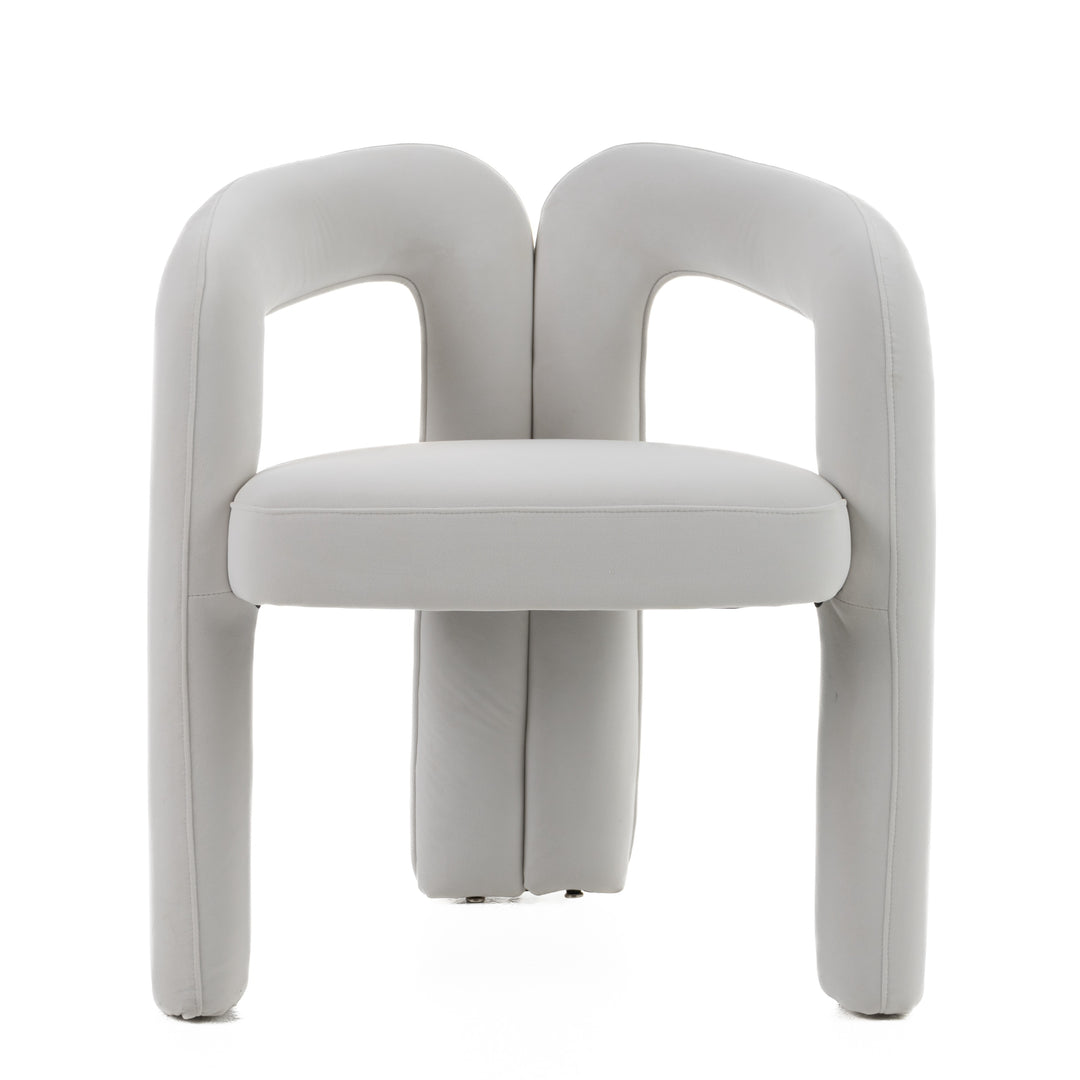 Ellen  Glam White Velvet Dining Chair