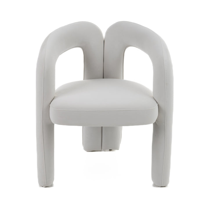 Ellen  Glam White Velvet Dining Chair