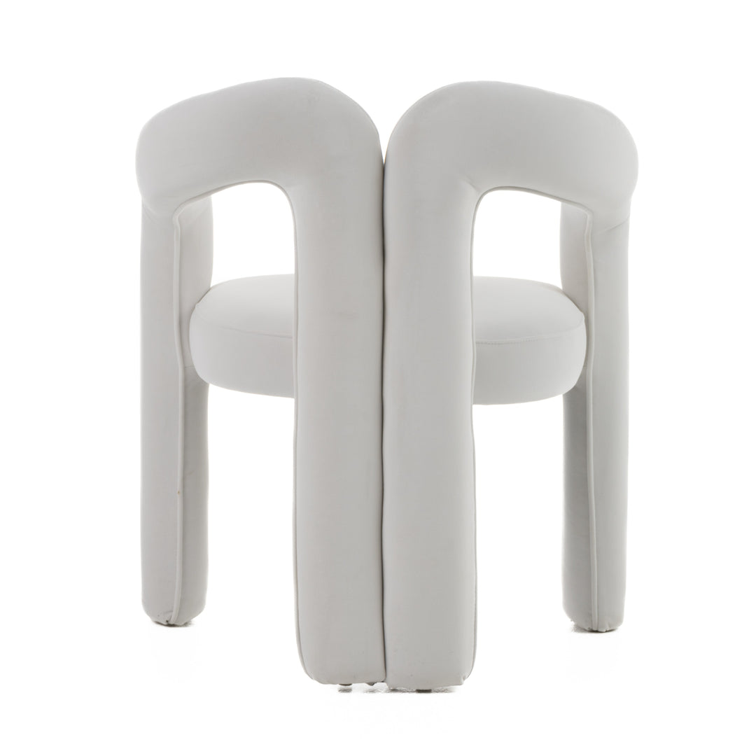 Ellen  Glam White Velvet Dining Chair