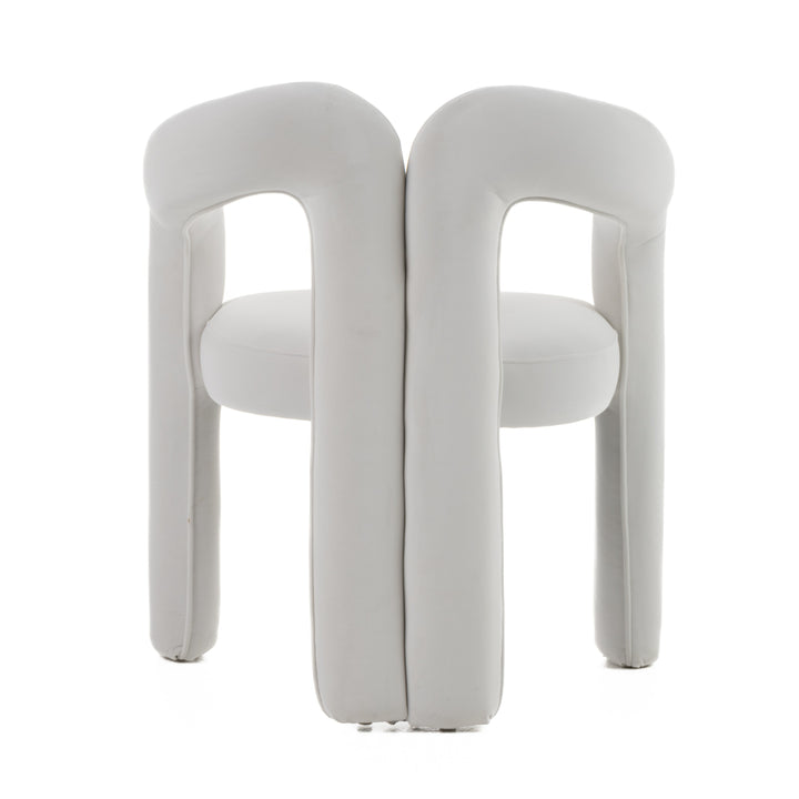 Ellen  Glam White Velvet Dining Chair