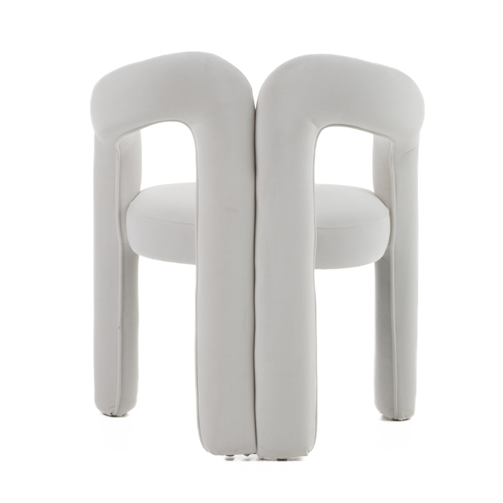 Ellen - Glam White Velvet Dining Chair - View 7