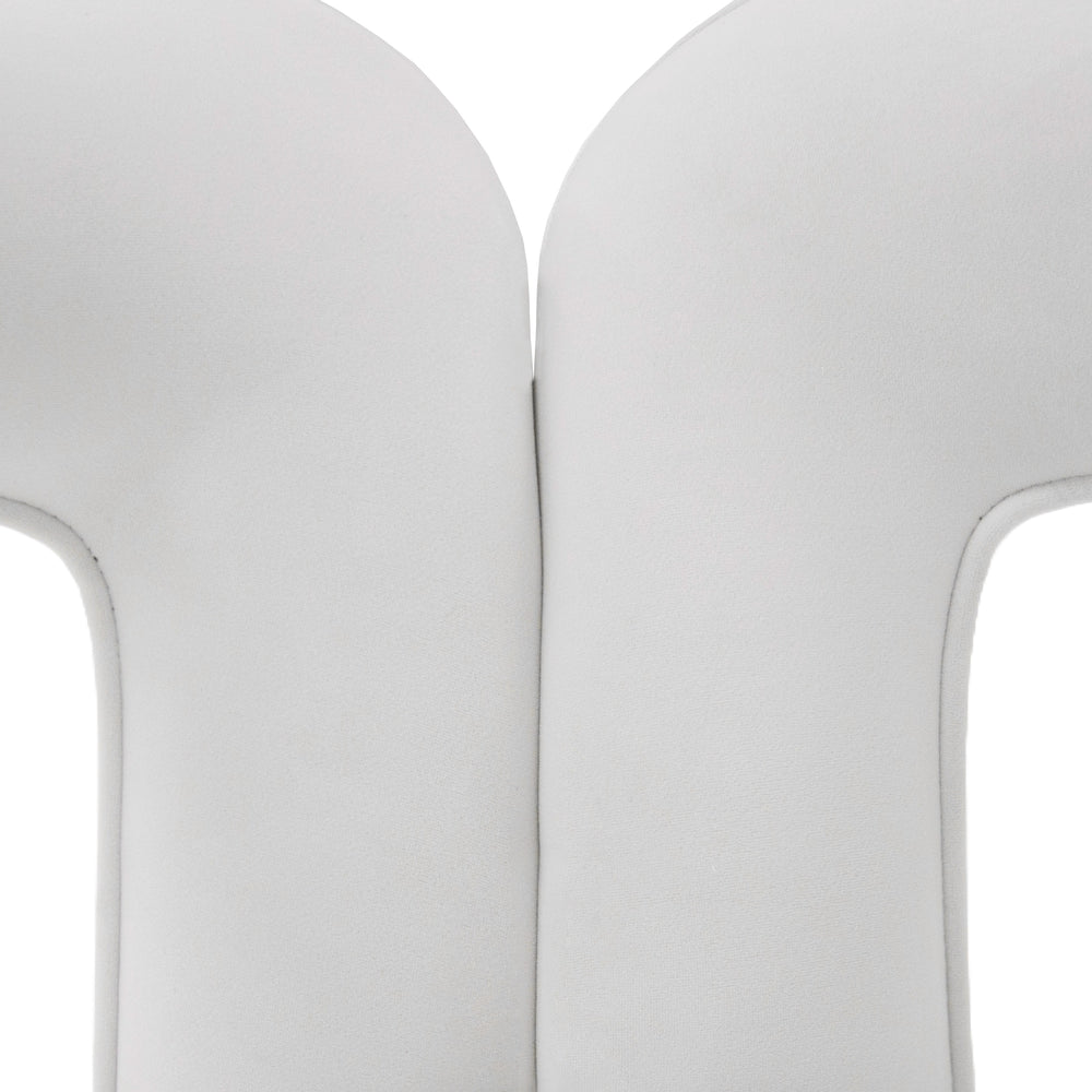 Ellen - Glam White Velvet Dining Chair - View 3