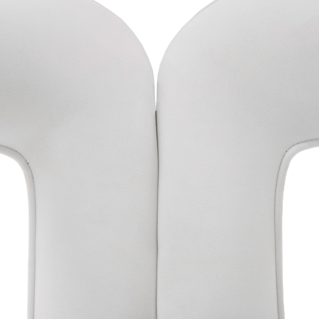 Ellen  Glam White Velvet Dining Chair