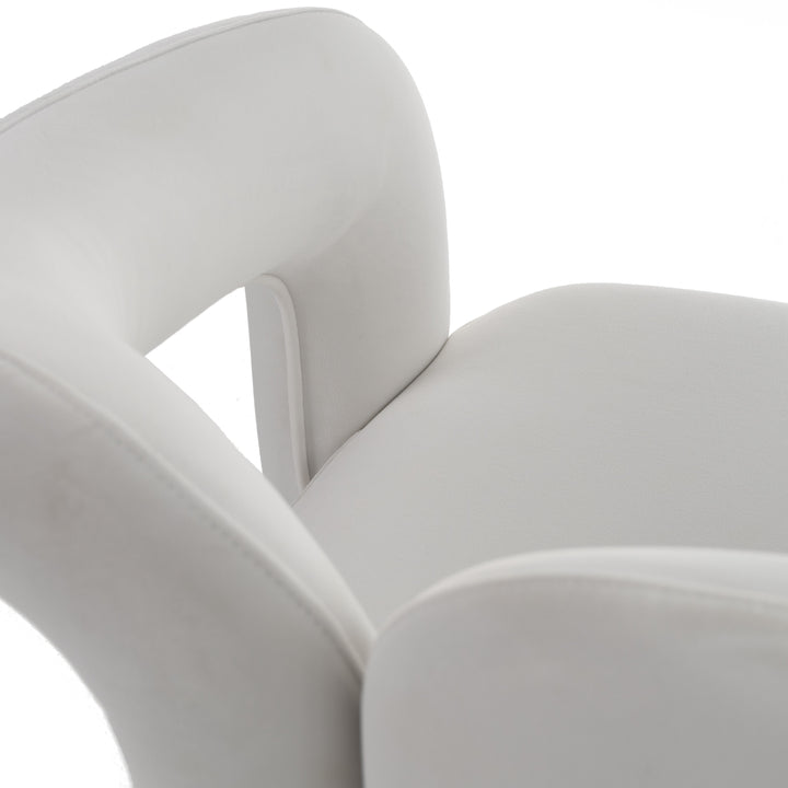 Ellen  Glam White Velvet Dining Chair