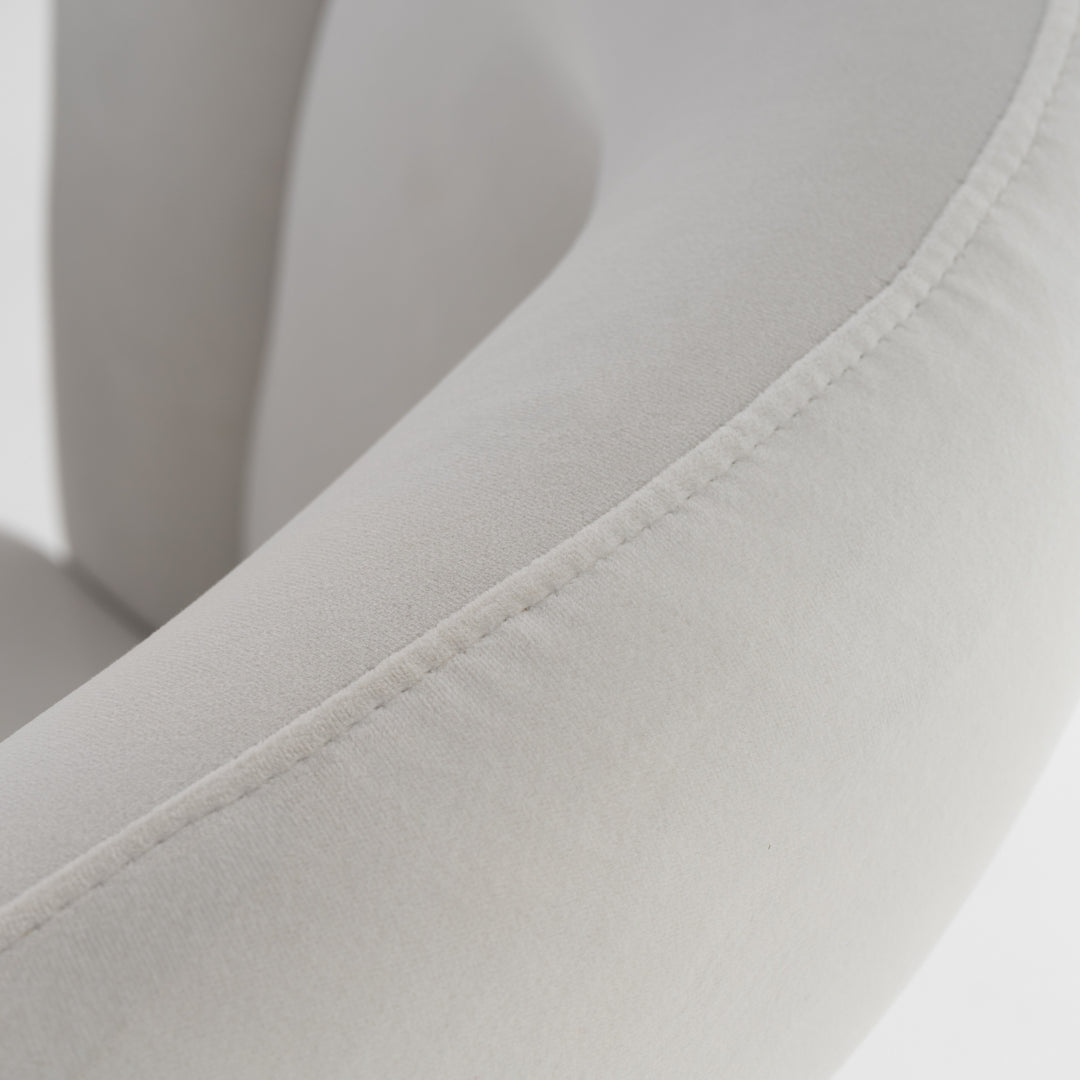 Ellen  Glam White Velvet Dining Chair