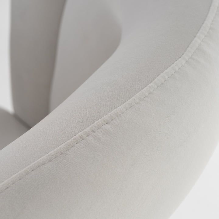 Ellen  Glam White Velvet Dining Chair