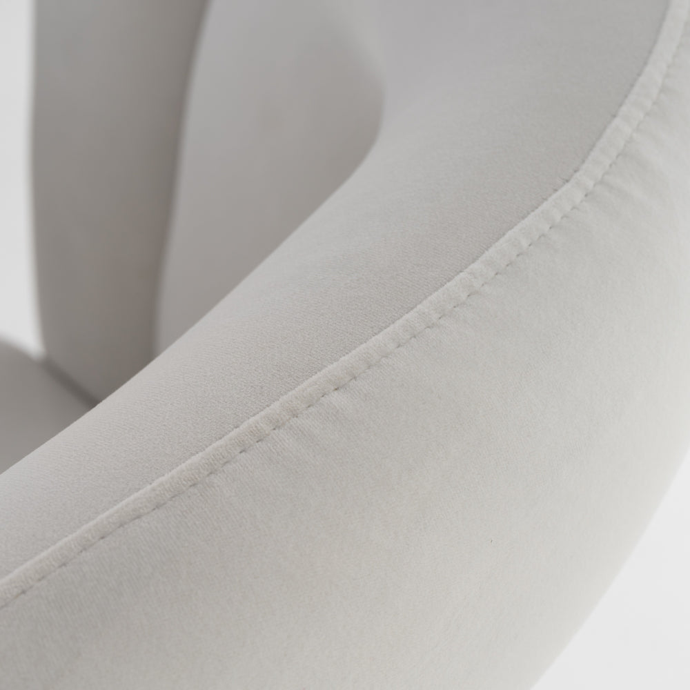Ellen - Glam White Velvet Dining Chair - View 11