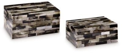 Ellford Box (Set of 2) - Dark Brown Basket & Box modern furniture Contempo Furniture