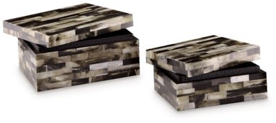Ellford Box (Set of 2) - Dark Brown Basket &amp; Box modern furniture Contempo Furniture