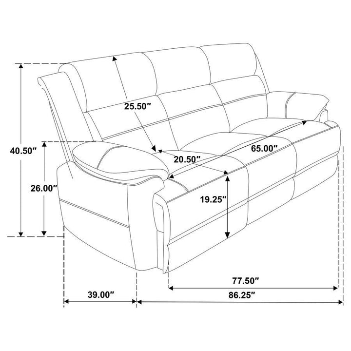 Ellington - 2 Piece Upholstered Padded Arm Sofa Set - Dark Brown Stationary Sofa &amp; Loveseat modern furniture Contempo Furniture