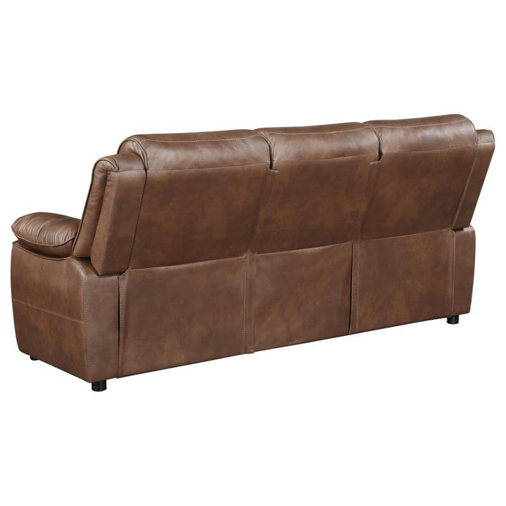 Ellington - 2 Piece Upholstered Padded Arm Sofa Set - Dark Brown Stationary Sofa &amp; Loveseat modern furniture Contempo Furniture