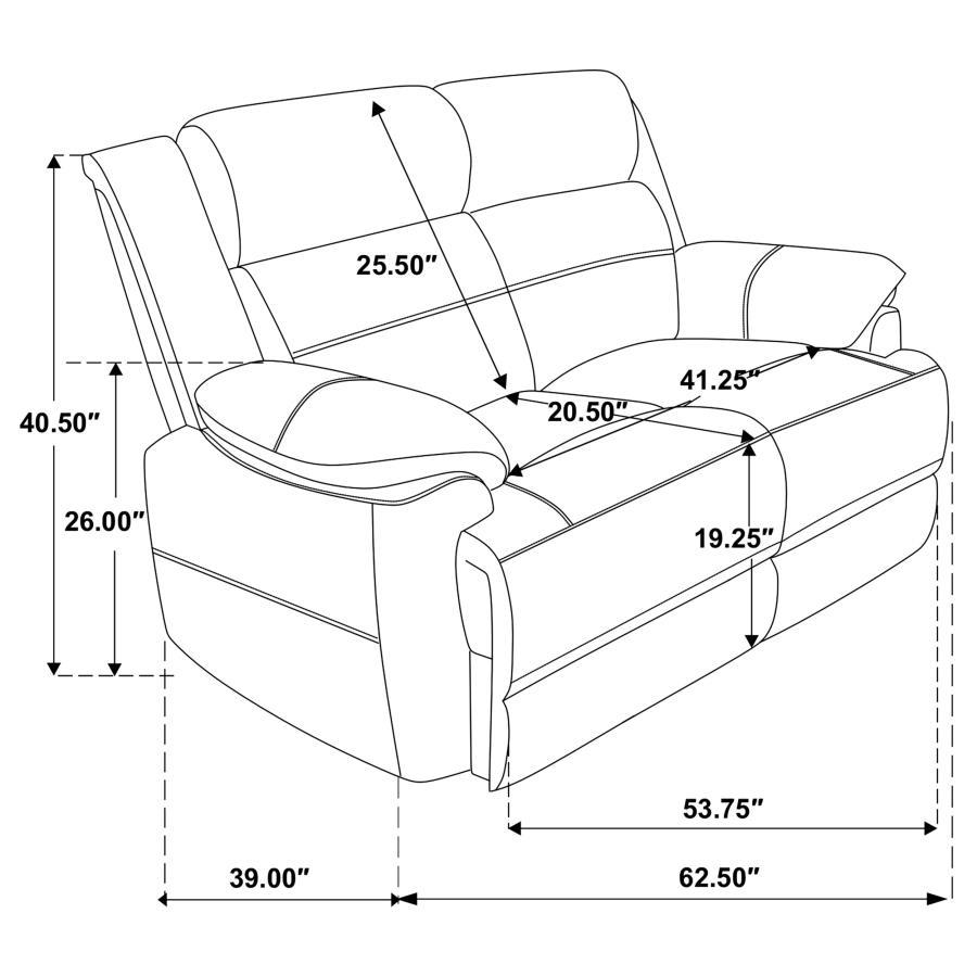 Ellington - 2 Piece Upholstered Padded Arm Sofa Set - Dark Brown Stationary Sofa & Loveseat modern furniture Contempo Furniture
