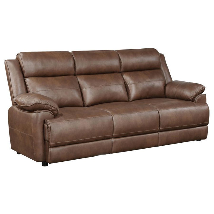 Ellington - 2 Piece Upholstered Padded Arm Sofa Set - Dark Brown Stationary Sofa &amp; Loveseat modern furniture Contempo Furniture
