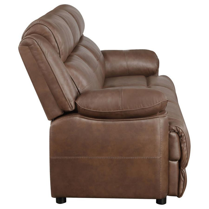 Ellington - 3 Piece Upholstered Padded Arm Sofa Set - Dark Brown 3 - Piece Living Room Set modern furniture Contempo Furniture