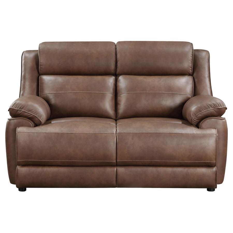 Ellington - 3 Piece Upholstered Padded Arm Sofa Set - Dark Brown 3 - Piece Living Room Set modern furniture Contempo Furniture