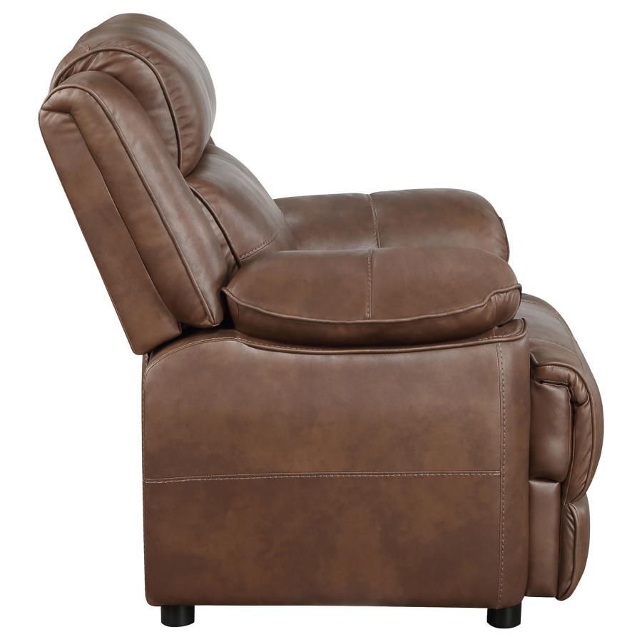 Ellington - Upholstered Padded Arm Accent Chair - Dark Brown Arm Chair modern furniture Contempo Furniture