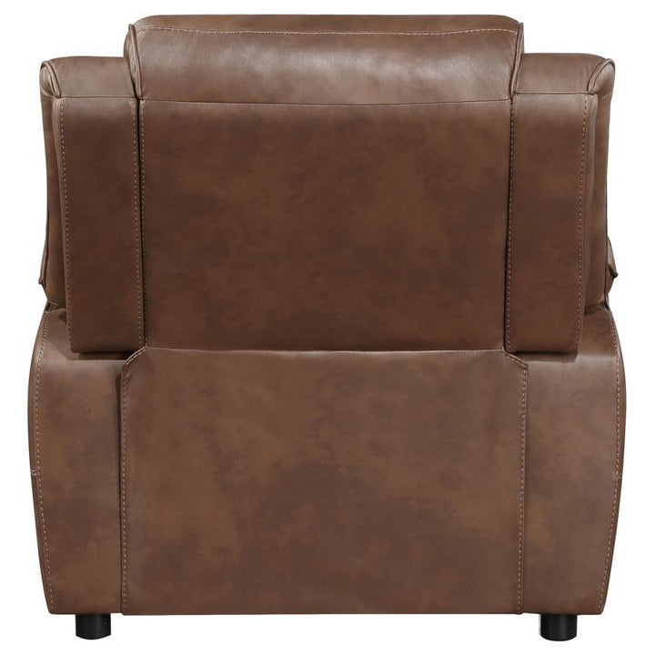 Ellington - Upholstered Padded Arm Accent Chair - Dark Brown Arm Chair modern furniture Contempo Furniture