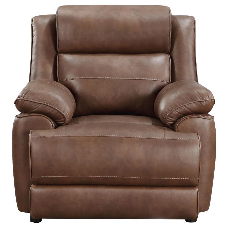 Ellington - Upholstered Padded Arm Accent Chair - Dark Brown Arm Chair modern furniture Contempo Furniture