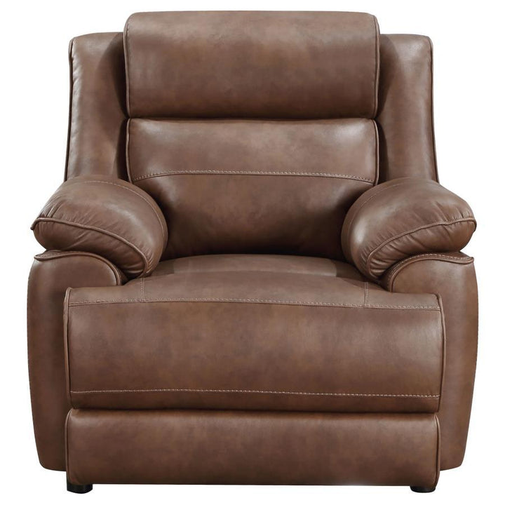 Ellington - Upholstered Padded Arm Accent Chair - Dark Brown Arm Chair modern furniture Contempo Furniture