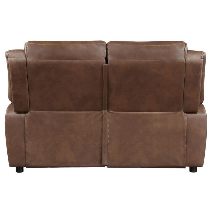Ellington - Upholstered Padded Arm Loveseat - Dark Brown Stationary Loveseat modern furniture Contempo Furniture