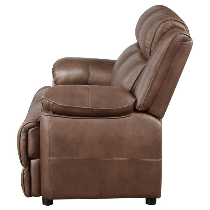 Ellington - Upholstered Padded Arm Loveseat - Dark Brown Stationary Loveseat modern furniture Contempo Furniture
