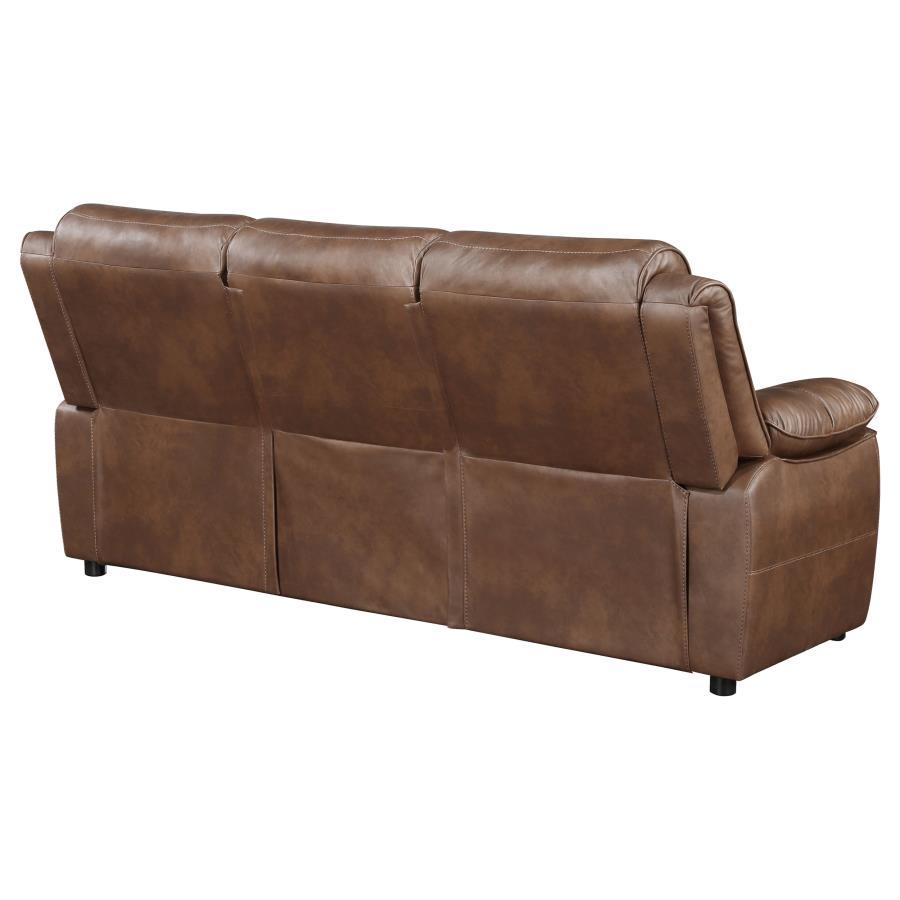 Ellington - Upholstered Padded Arm Sofa - Dark Brown Stationary Sofa modern furniture Contempo Furniture