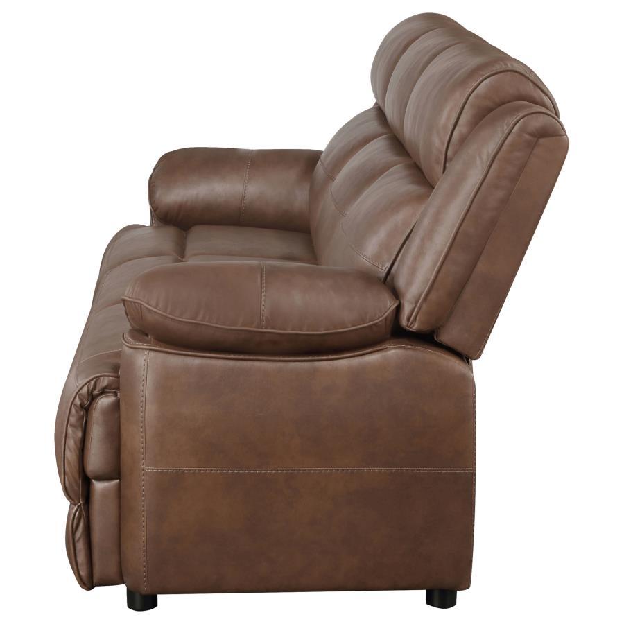Ellington - Upholstered Padded Arm Sofa - Dark Brown Stationary Sofa modern furniture Contempo Furniture